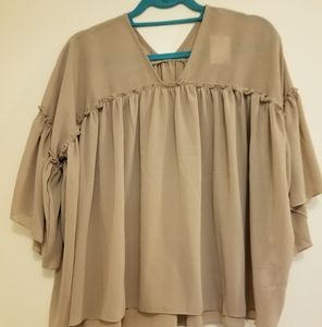 Coffee colored loose blouse